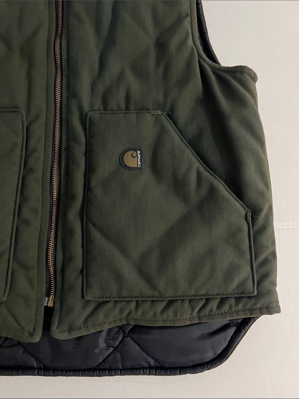 Vintage Carhartt Men's Duck Canvas Vest Union USA Made Size Large moss green - Picture 2 of 13